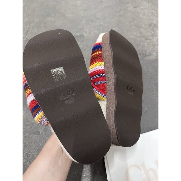 Chloe Wavy Slides Sandals Multicolor Red - Picture 6 of 7